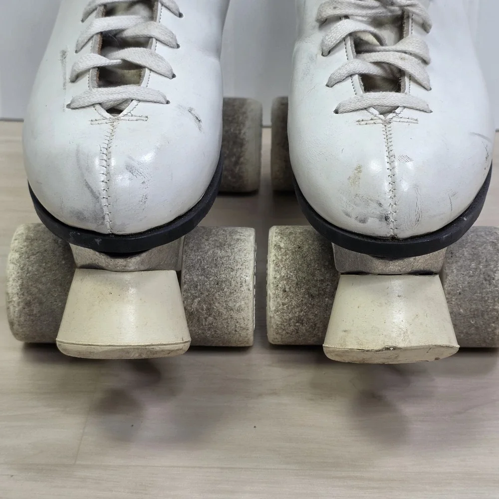 Riedell 120 Sure Grip Super X Roller Rink‎ Skates White Size 6 B